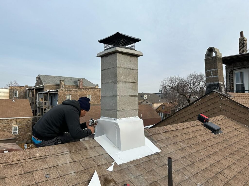 Gutter Chicagos - Chimney Cap installation in chicago, illinois